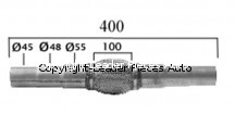 Manchon Flexible  D'Echappement Universel 400 mm- Tresse 100 mm