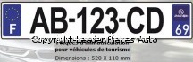 Plaque d'Immatriculation Voiture en Plexiglass avec logo Régional pour Voiture 520 X 110 mm . Livré avec jeu de Rivets Blancs